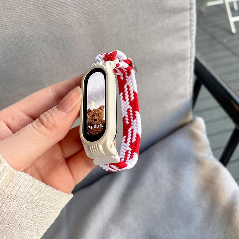 适用小米手表6表带编织智能小米手环3/4/5腕带通用nfc版替换带改装