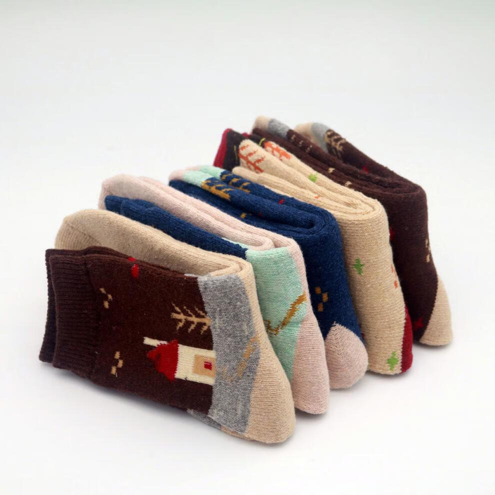 南极人品牌鞋袜袜子男女式加厚秋冬季加绒保暖中长筒