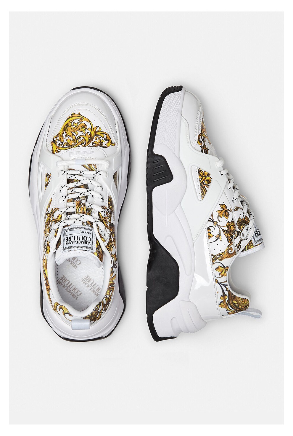 versacejeanscouture范思哲女鞋2021新款皮革巴洛克风格印花女士休闲