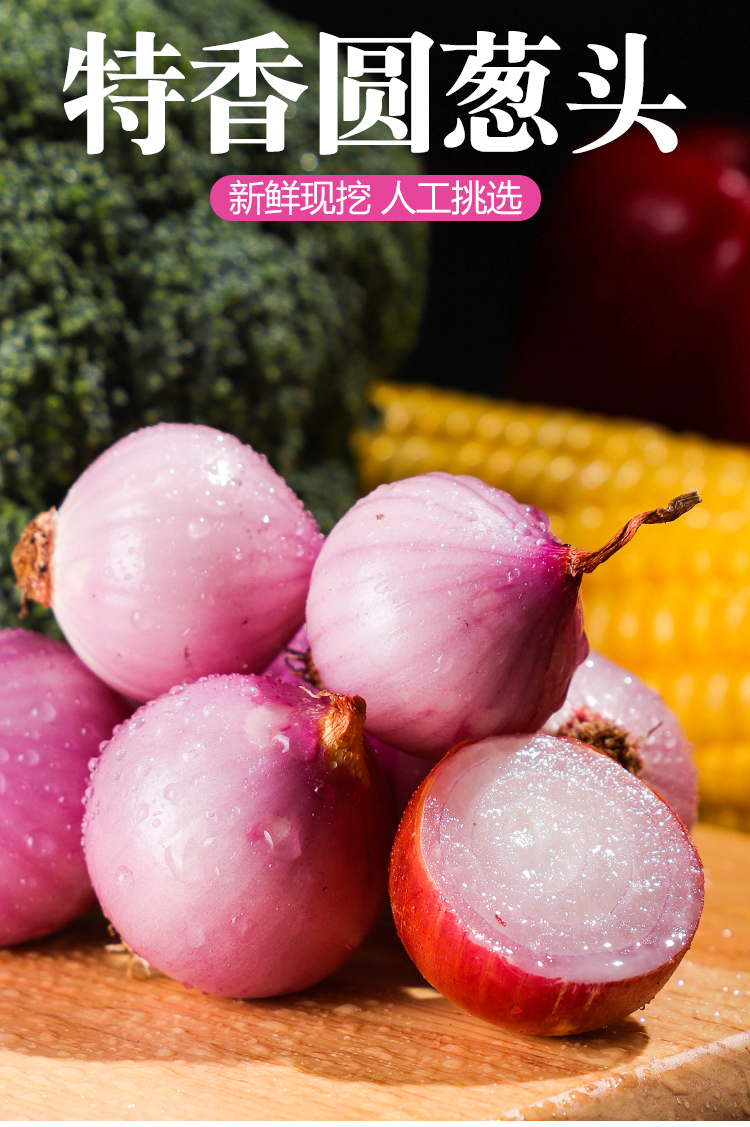 单粒红葱头迷你圆葱小洋葱东北毛葱特香干生吃熬葱油卤肉肠粉酱料2000