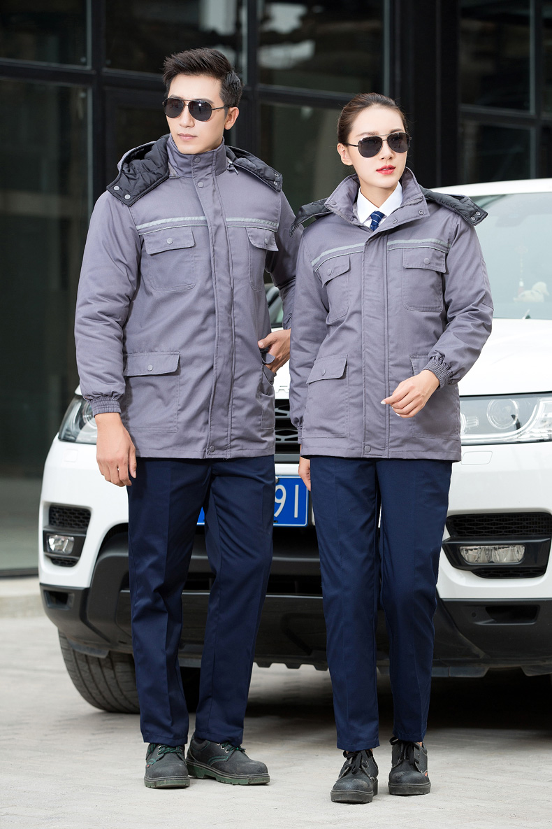 一汽大众4s店工作服棉冬季衣男冬季加厚保暖汽修物流劳保工装厂服纯色