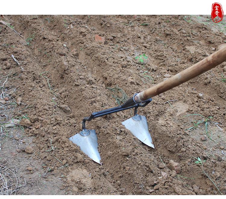 开沟机小型农用人工家用翻地松土开沟神器手拉犁锄草锄地开荒工具锰钢