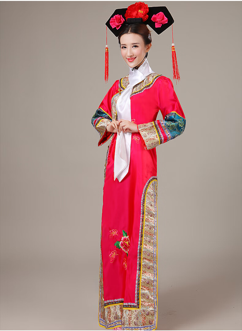拍戏穿的女汉服装剧场表演连衣裙清朝格格古服饰演出服贵妃宫廷满族旗