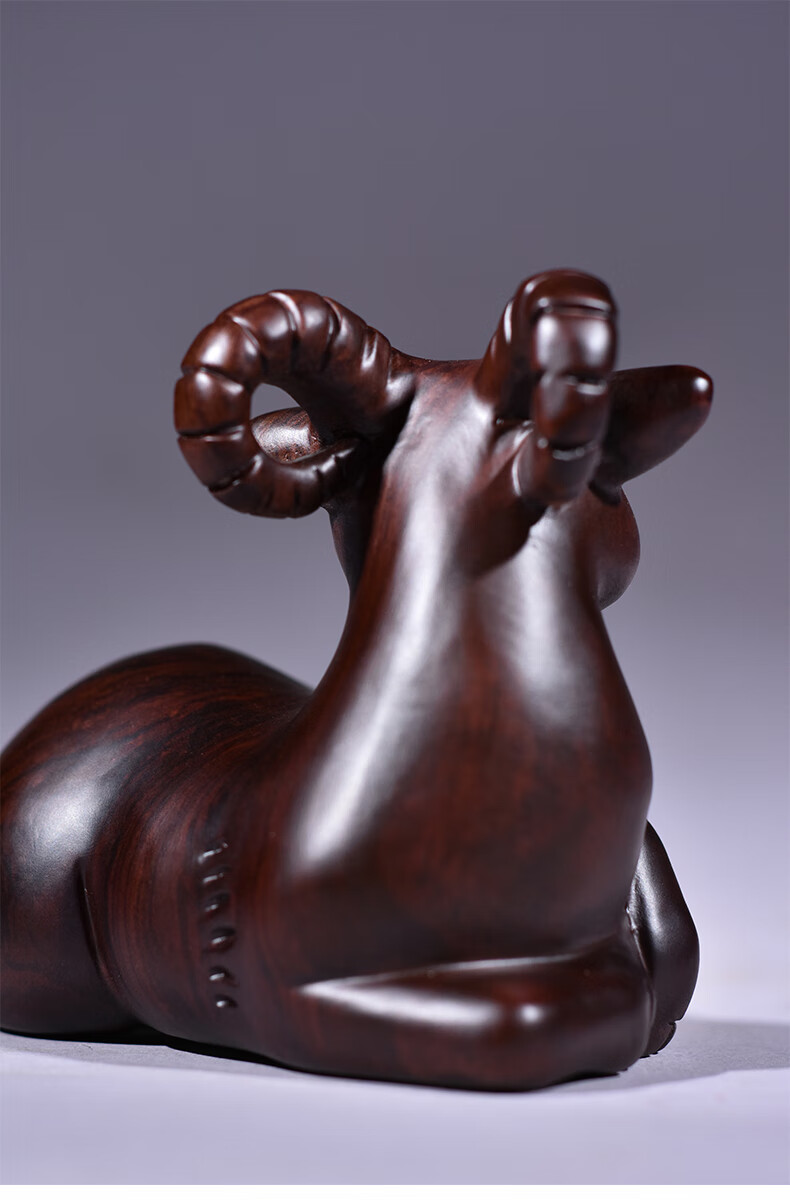 枳记家木雕羊摆件木制十二生肖木羊工艺品家居客厅属羊装饰生日送礼