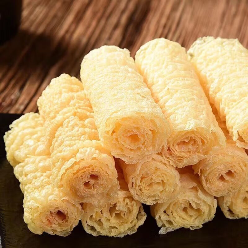 宓蝶 黄金卷港式响铃卷炸腐竹卷豆皮卷油豆腐皮卷脆脆卷麻辣烫火锅