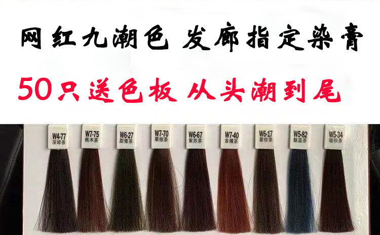 网红九茶色染发膏盖白发单支染膏潮色批发黑茶色染膏发廊专用发廊专用