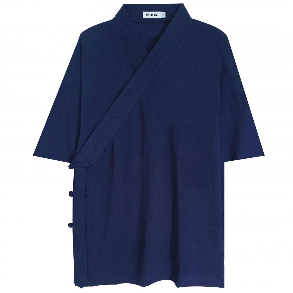 武极堂武当道袍男道士服上衣短袖道衣男道教服装长袍太极服春夏练功服