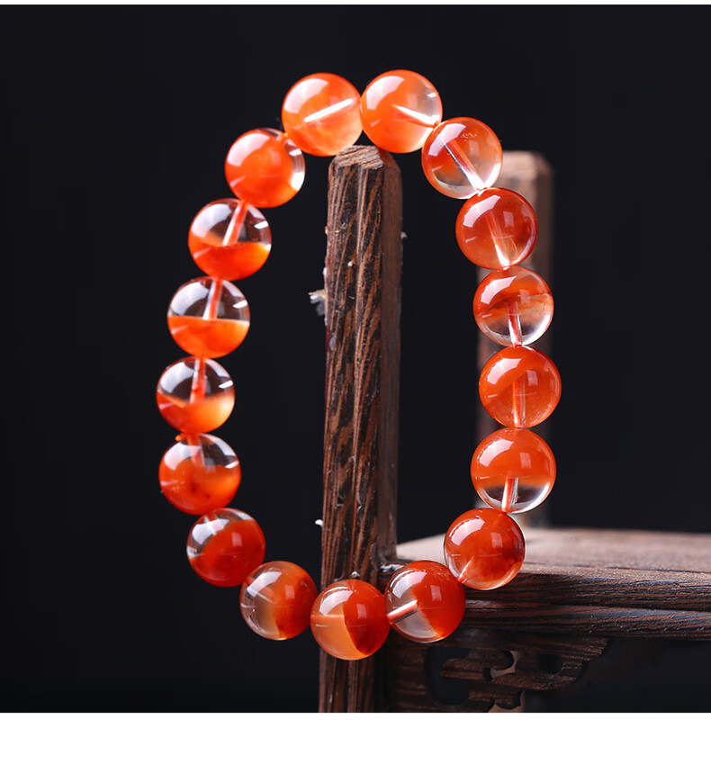 妙聚福红兔毛手链男女款聚宝盆发晶单圈手串红水晶饰品礼物更多好货移