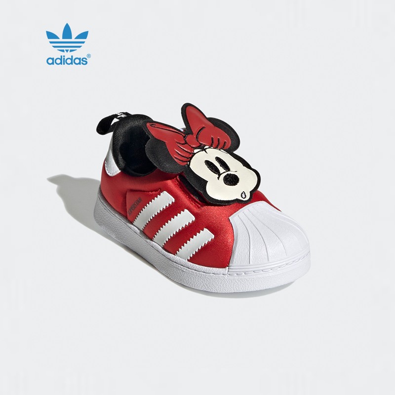 adidas阿迪达斯冬季新款米奇联名加厚青少年三叶草经典贝壳头鞋 gx
