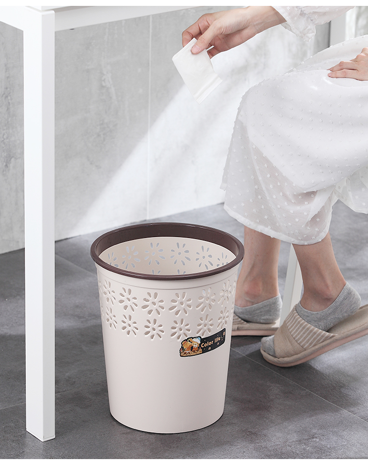 蕾丝镂空垃圾桶家用厨房用大号大容量压圈镂空厕所纸篓卧室卫生间商用