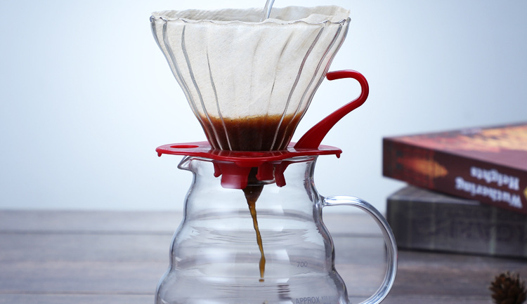 咖啡漏斗拖手冲咖啡滴漏式滤纸玻璃过滤杯耐热过滤器v60分享壶咖啡壶