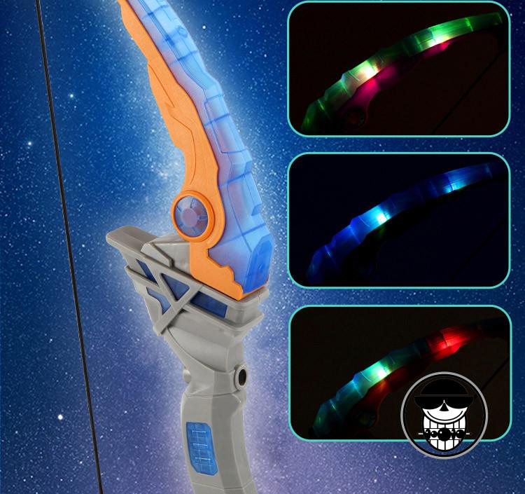 弓箭套装安吸盘箭支靶弩家用传统射击运动男生礼物折叠款55cm蓝色投影