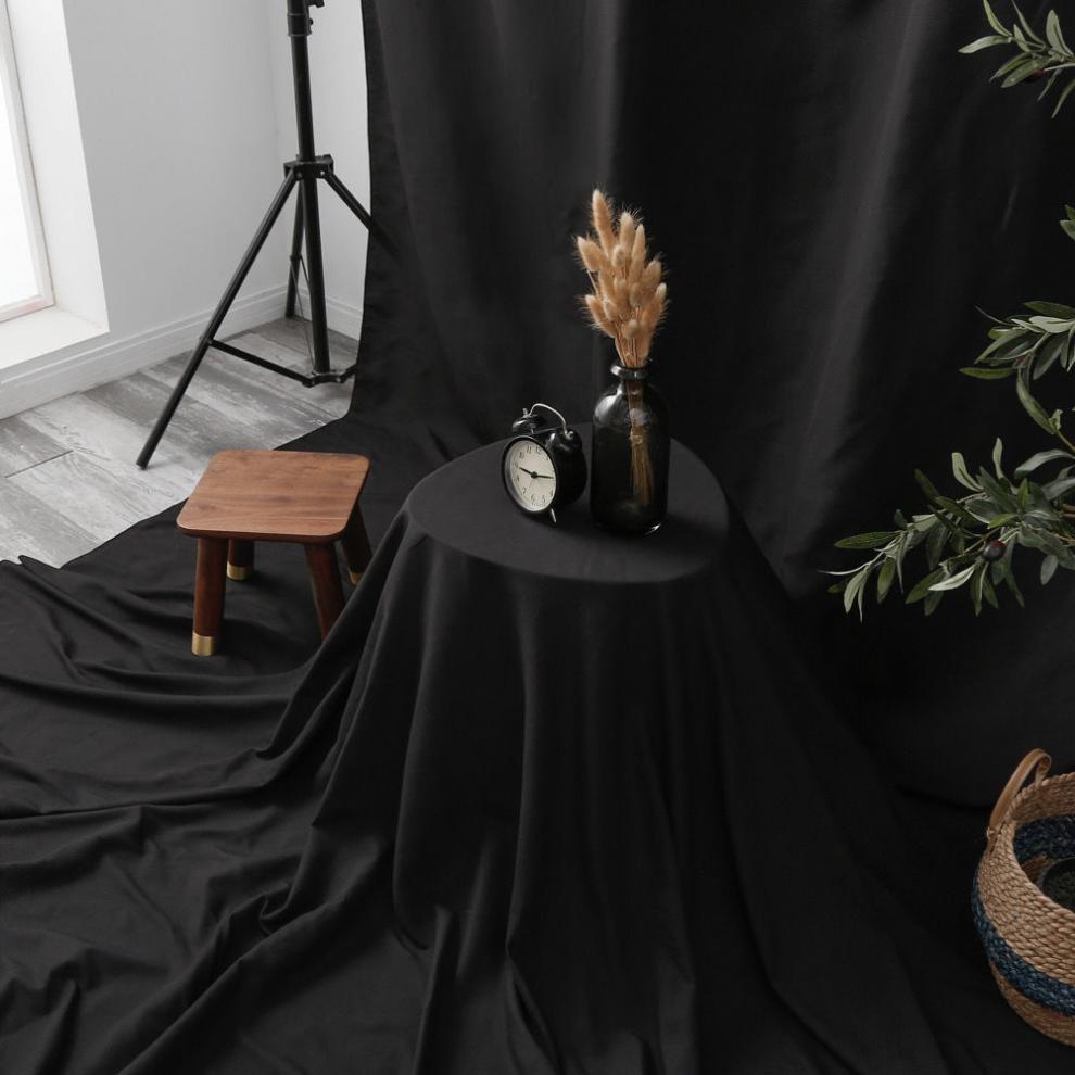 黑色挂墙背景布照相摄像摄影纯黑不反光布料直播摆拍黑布pd2 纯白宽2.