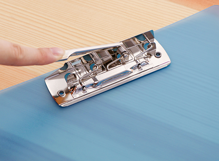 夹铁夹票据夹发票夹资料双面压夹402d橙紫色 a4透明蓝色 双用按压夹