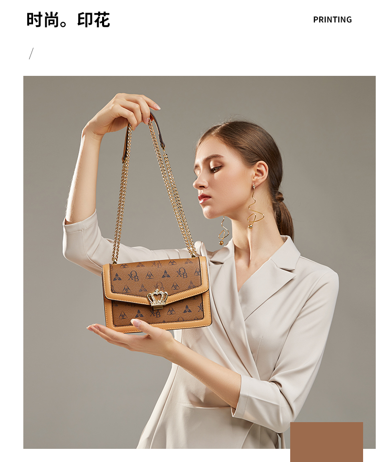 soloqueen轻奢品牌包包女包新款斜挎小方包小众设计百搭链条包女士