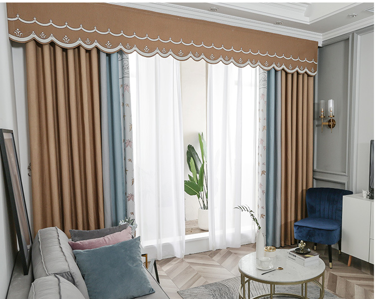 窗帘眉头定做帘头窗幔自粘魔术贴眉头水波幔头客厅阳台卧室加厚遮光