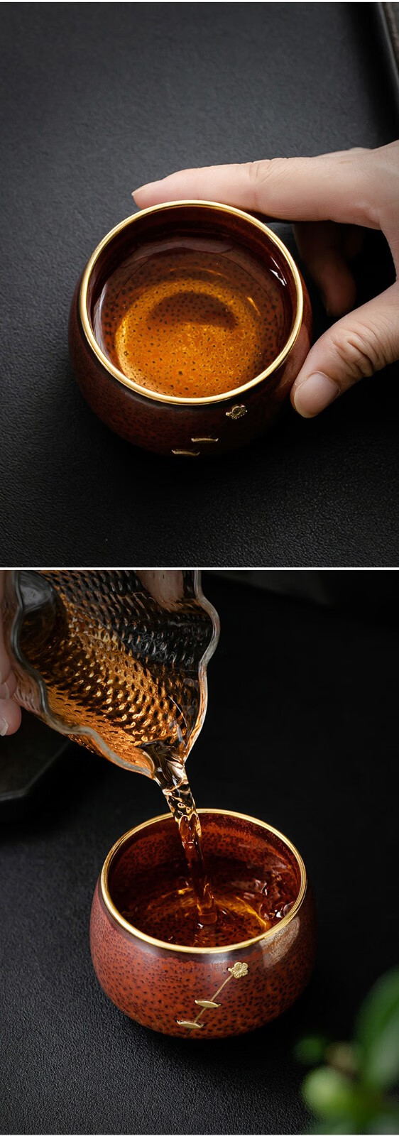 陈为椿大师主人杯个人茶杯锔钉盏家用大号建盏品茗杯 陈为椿锔钉盏