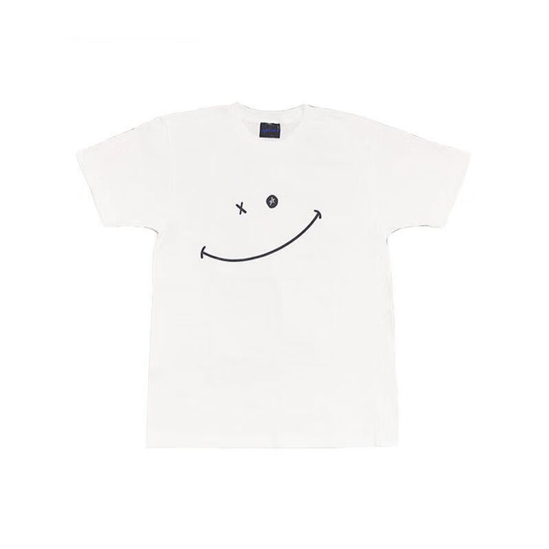 travisscottxdoverstar联名侃爷涂鸦手绘笑脸背后星星短袖t恤黑色3xl