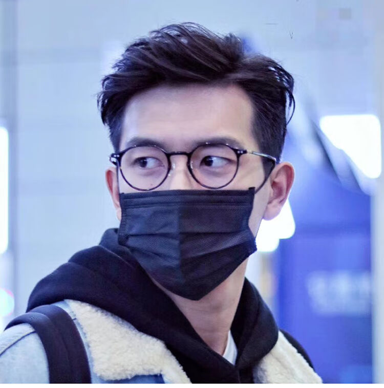 妸蕴男士眼镜平镜李现同款黑色圆形平光眼镜男韩版复古小框防蓝光眼镜