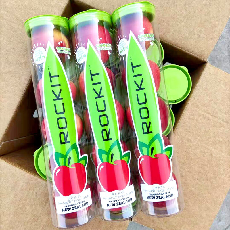 新西兰rockit火箭苹果6筒小苹果新鲜水果年货礼盒装送礼 精选 6筒礼盒