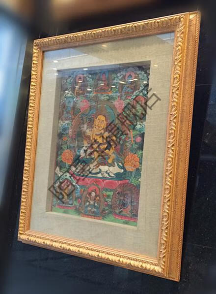 唐卡装裱框 唐卡画框佛像装裱菩萨财神坦诚唐卡裱框奢美式复古金色