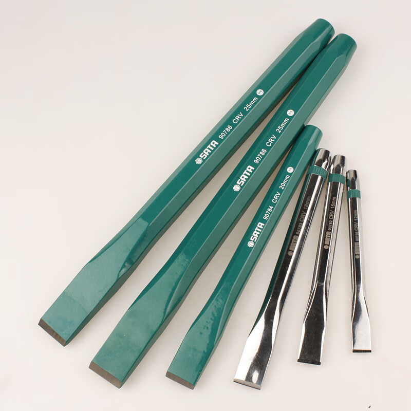 保用铬钒钢扁凿高硬度石工凿平凿子凿水泥铁丝平錾子90784250mm总长