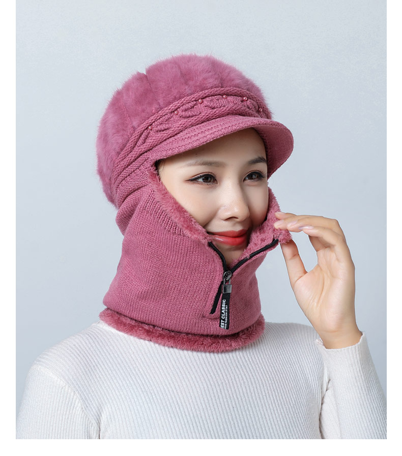 中年妇女帽子冬款中老人一体女冬妈妈防风防寒秋冬季骑车保暖神器套头