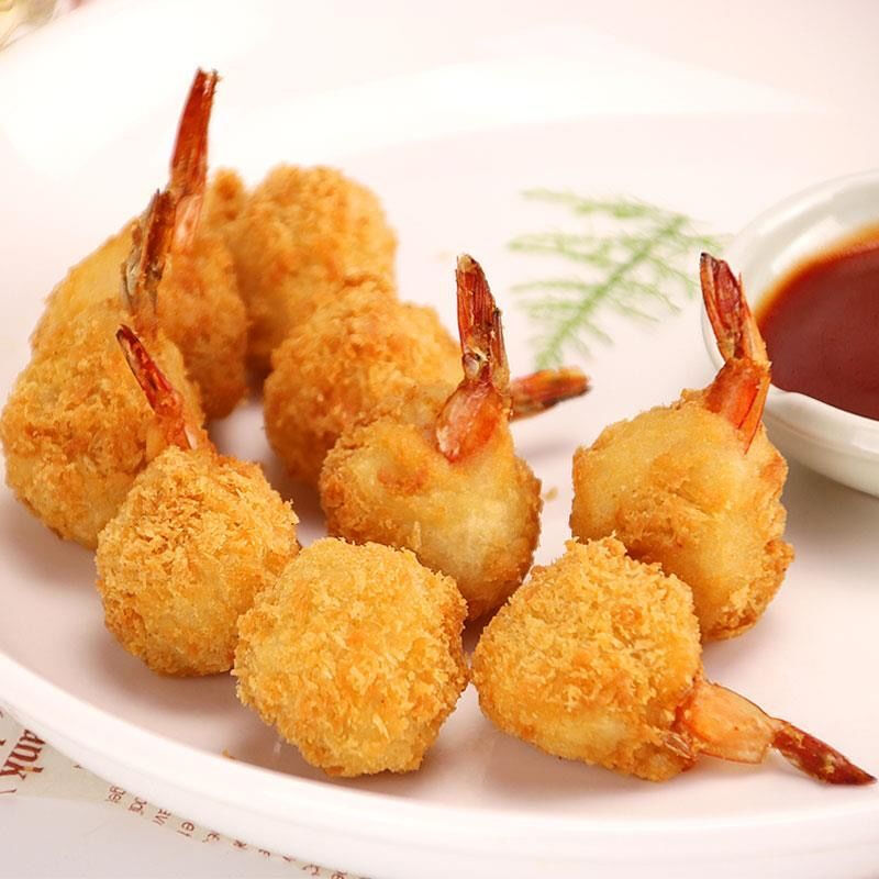 必胜客凤尾虾 亚洲渔港黄金蝴蝶虾海鲜油炸半成品小吃 虾尾10只 170g
