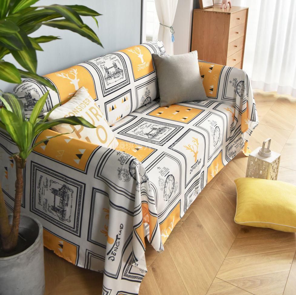 沙发布遮盖 简约 欧式 亚麻沙发垫盖布防滑四季通用北欧简约坐垫全包