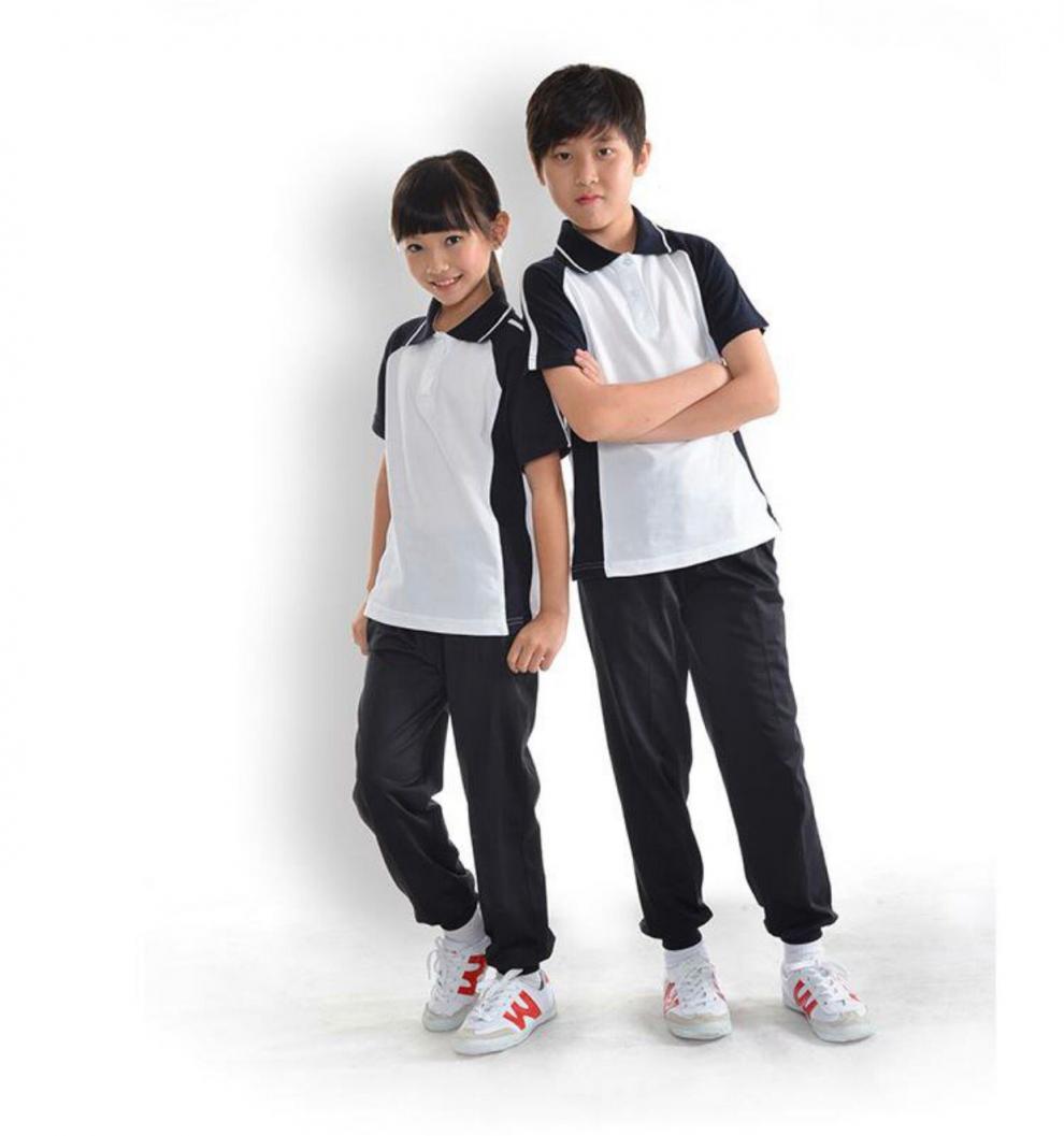 顺德区校服小学生 夏装套头短t恤长裤春秋拉链风衣加棉运动服中性t 拼