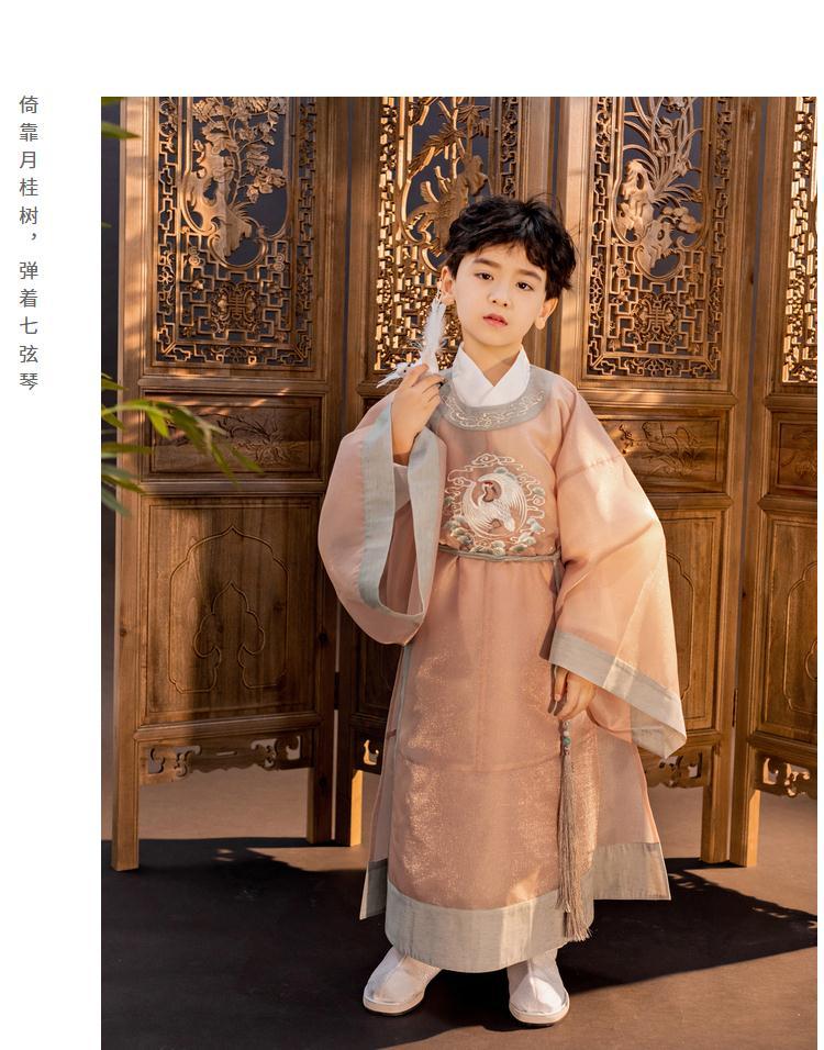儿童演出服中国风儿童汉服男童装小怀瑜宋制襕衫中国风学生儿童汉服