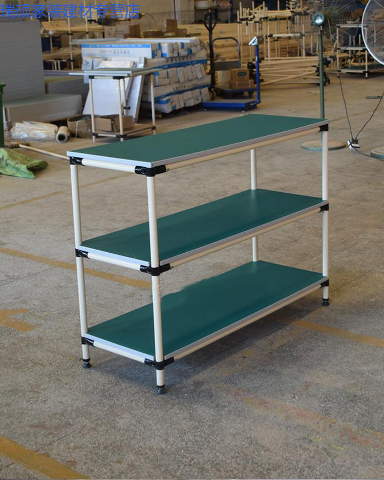 周转车物料架带轮转运工具车间多层板移动台车带扶手小推车插杆轮3寸