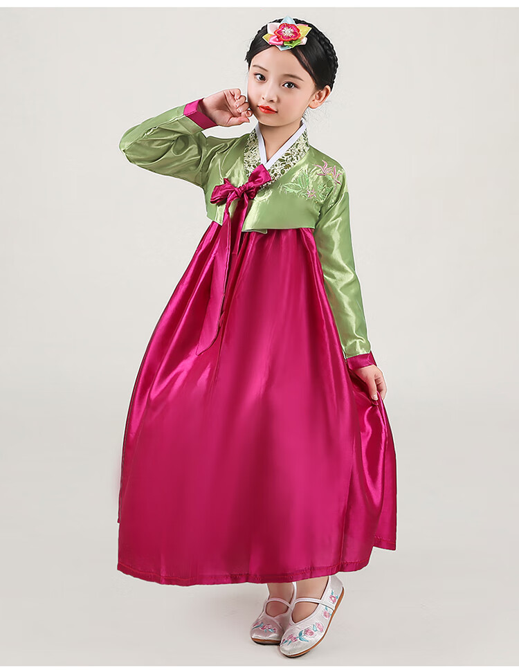 韩服儿童韩国小孩传统古装改良儿童女童韩服女宝宝童装朝鲜族六一演出