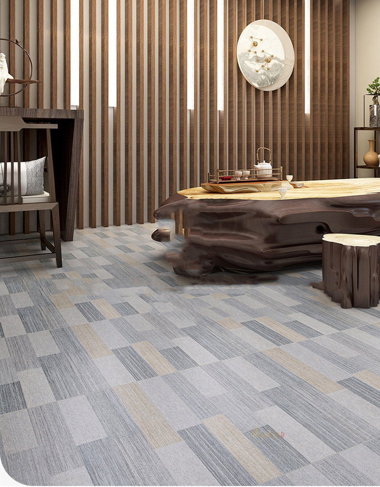 京选优品地毯砖仿布纹地毯砖600x600卧室书房地毯纹瓷砖办公室酒店