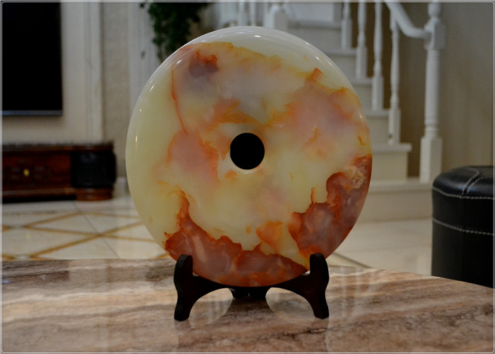 芙蕖 阿富汗玉平安扣摆件 玉石平安扣摆件 玉石摆件 岫玉摆件七夕情人