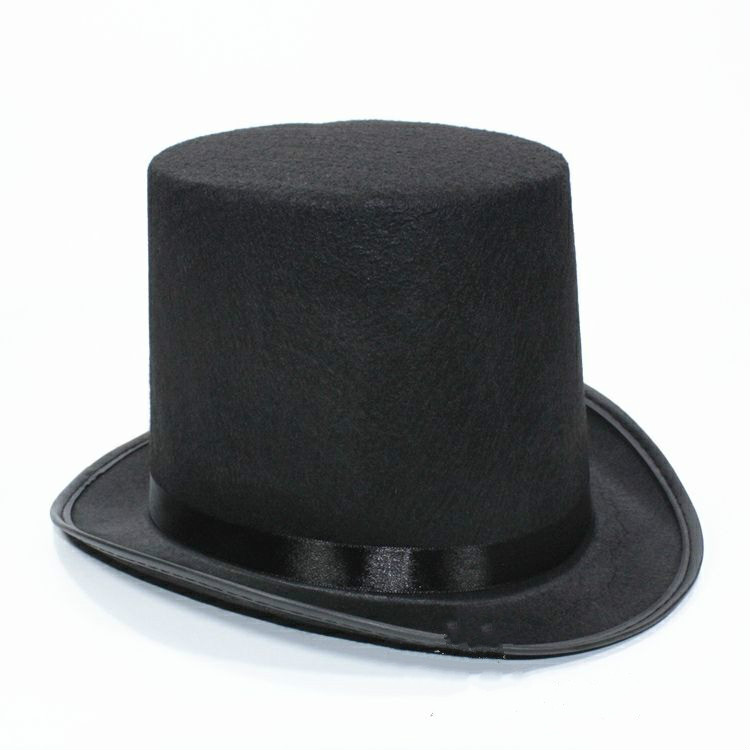 精神小伙高帽黑色礼帽魔术师帽子高林肯帽加大爵士帽高礼帽平顶帽高帽