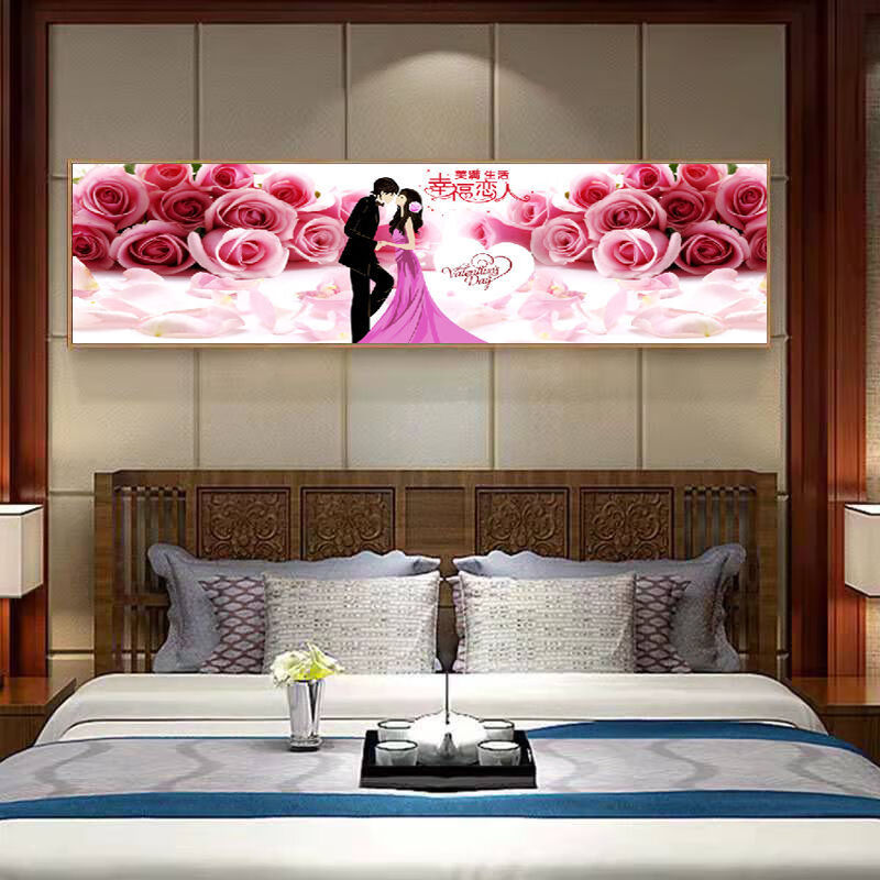卧室画床头画温馨卧室装饰画夫妻主卧床头挂画现代简约横幅酒店房间