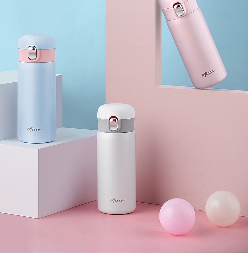 美的micca不锈钢保温杯水杯轻量便携水杯316不锈钢办公情侣学生男女大