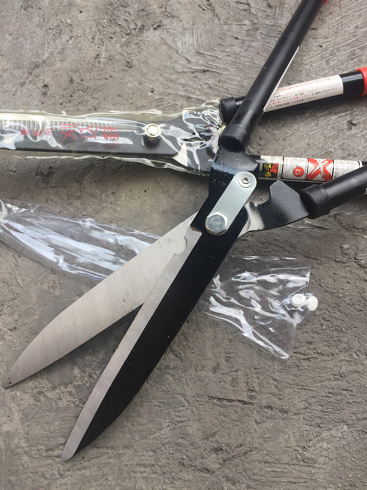 大草剪刀树枝剪草坪除草园艺剪木柄绿篱修枝剪短钢管柄