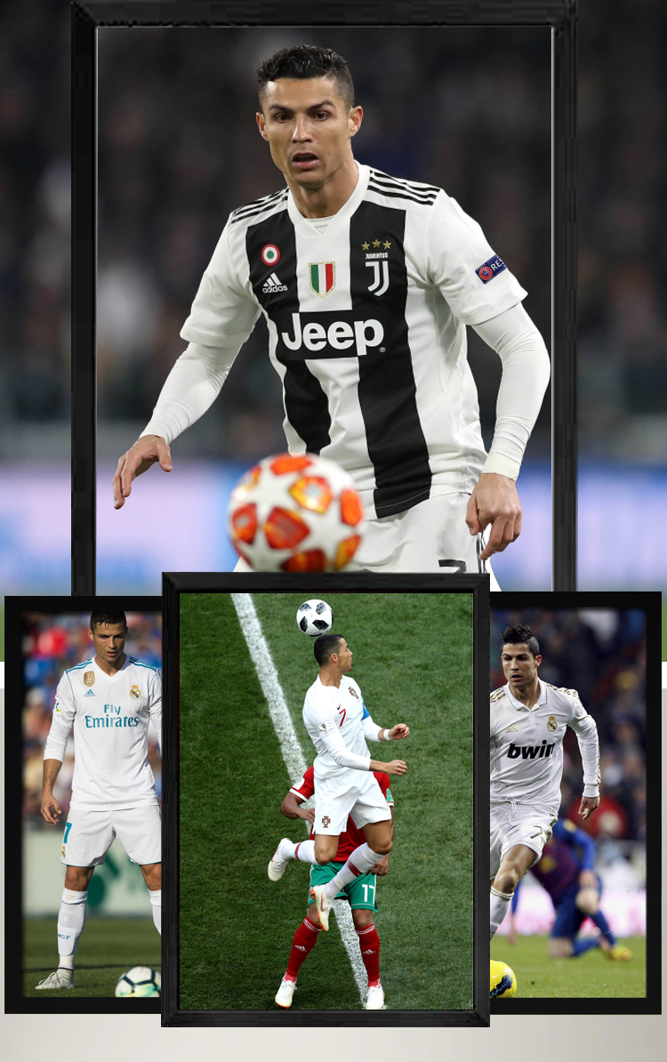 c罗cr7海报体育足球墙贴红魔现代装饰画挂画寝室宿舍卧室墙画乳白色1