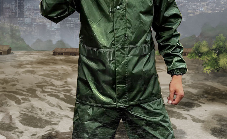 警式防雨服配发01wj式分体雨衣军迷户外雨衣电动车军绿色雨衣雨裤套装
