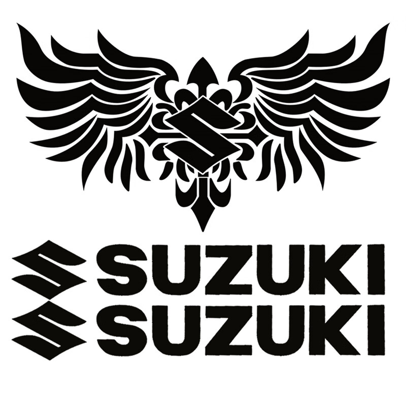 适于铃木suzuki摩托车贴纸防水车标志装饰反光贴踏板车身减震拉花a款