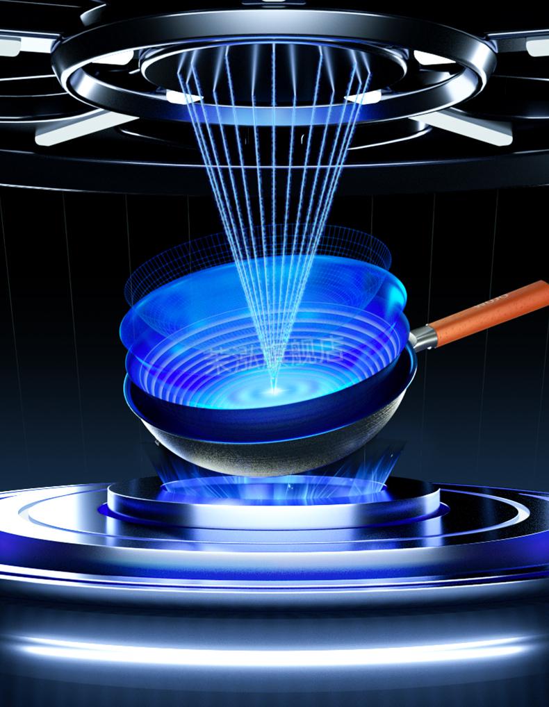 蓝钻不粘锅 五江厨具纯钛炒锅不粘锅家用圆底钛锅无涂层炒菜锅燃气灶