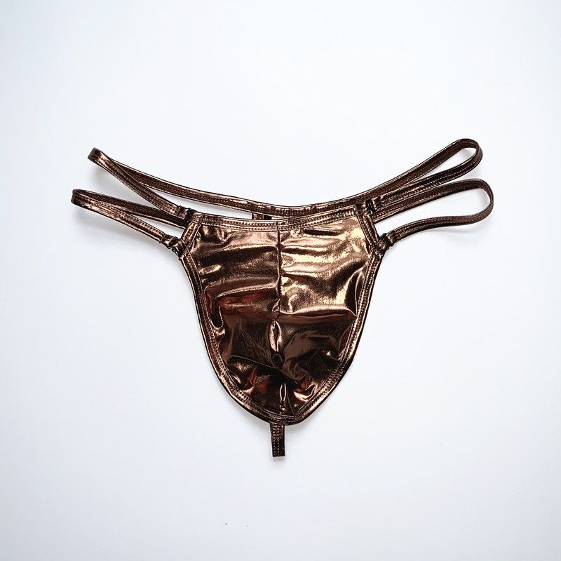 男士情趣内衣内裤丁字裤男士丁字裤烫金面料丝滑柔软低腰性感可拆扣