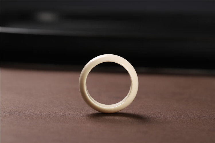 猛犸象牙戒指 时尚男女情侣素圈简约指环 文玩尾戒中指小指素戒饰品