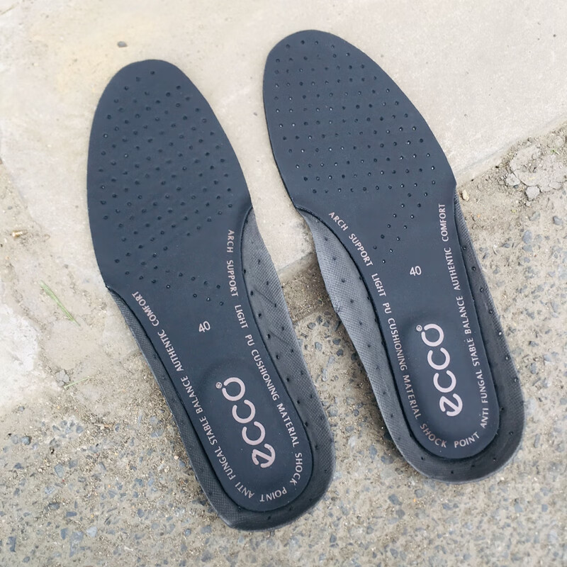 适配ecco爱步通用型鞋垫女用舒适头层牛皮透气防臭大码鞋垫男平板黑色