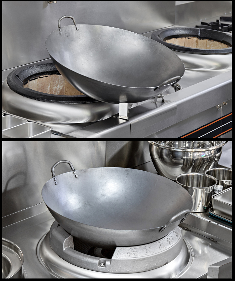 专业厨师锅老式炒锅双耳大铁锅商用炒菜锅无涂层不粘锅柴火灶燃气灶
