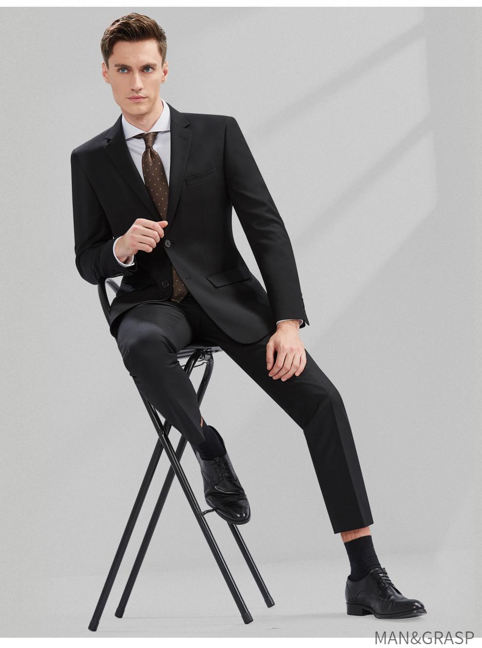 夫悟man&grasp高端轻奢侈品牌高档西服套装男西装三件套男士英伦商务