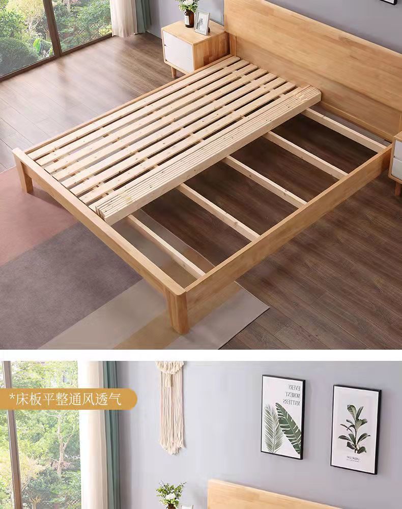 硬床垫床板实木排骨架硬木板杉木防潮铺板原木板条折叠床板18x2米加厚