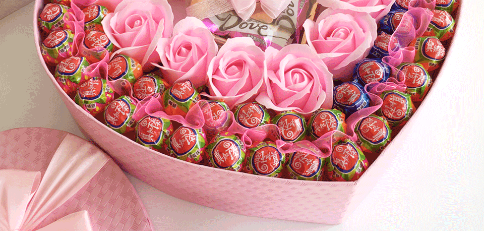 真知棒棒棒糖礼盒装草莓荔枝蓝莓香橙味生日情人节礼物创意女友花28颗